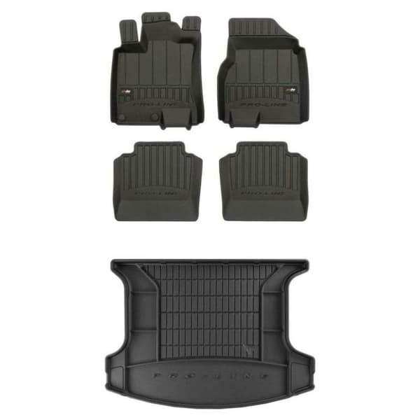 Set med gummigolvmattor och bagagerumsmattor för Nissan Qashqai I 2006-2013 Crossover, 2