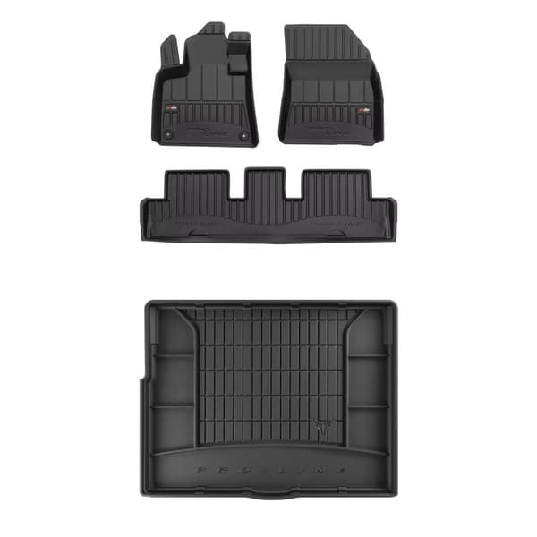 Set med gummigolvmattor och bagagerumsmattor för Citroen C4 Picasso II 2013-2019 nedre lastutrymmets golv, utan insättning