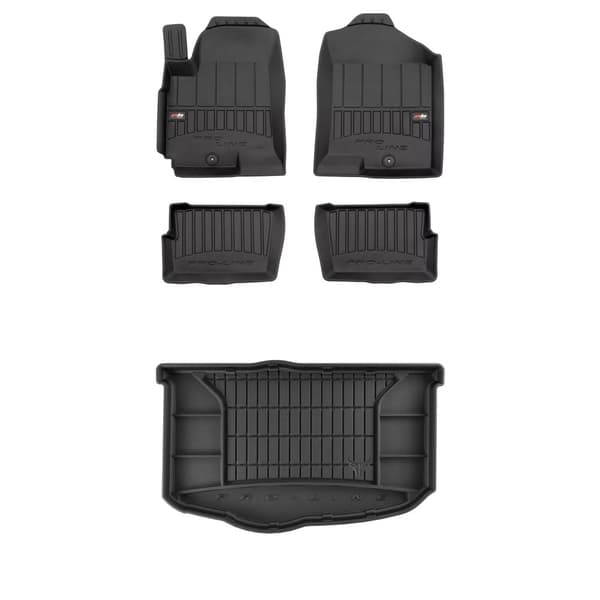 Set med gummigolvmattor och bagagerumsmattor för Kia Soul I 2008-2013 Crossover, nedre lastutrymmets golv, M, lång version (L), utan bagageutrymme