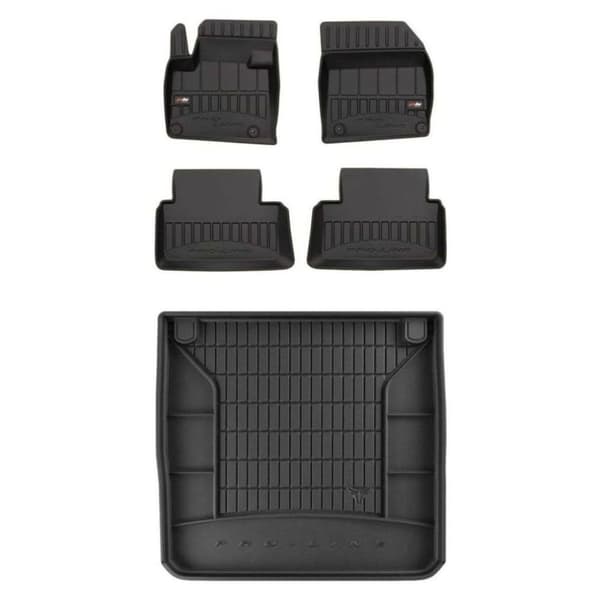 Set med gummigolvmattor och bagagerumsmattor för Citroen C5 II 2008-2017 Kombi, utan sidofördjupningar