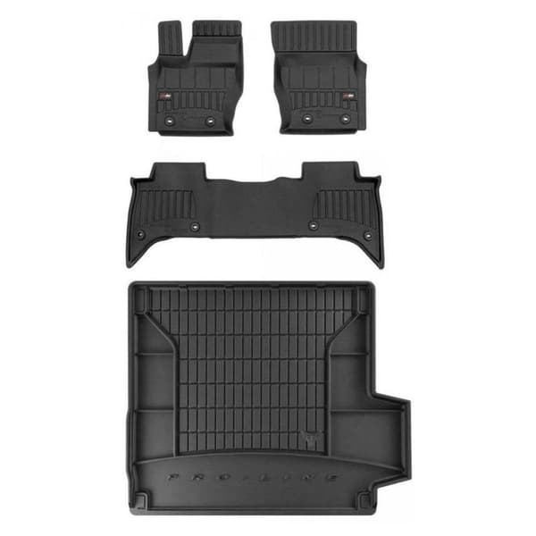 Set med gummigolvmattor och bagagerumsmattor för Land Rover Range Rover IV 2012-2021 passar inte Business Class version med baksäte