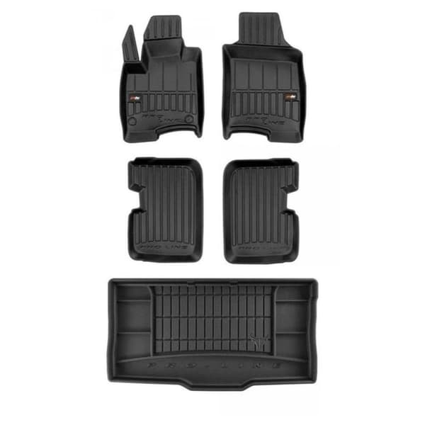 Sæt med gummigulvmåtter og bagagerumsmåtter til Fiat Panda III fra 2011 Hatchback, Ikke egnet til hybrid (HEV)