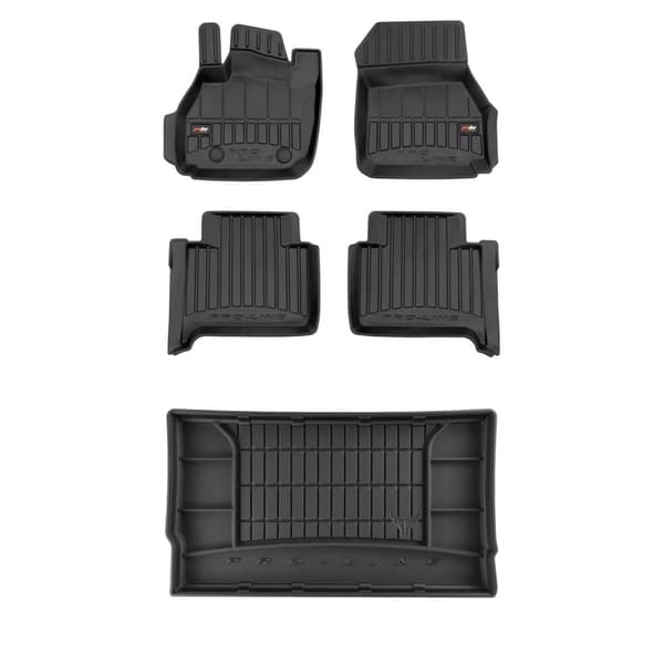 Set med gummigolvmattor och bagagerumsmattor för Renault Zoe från 2012 Hatchback