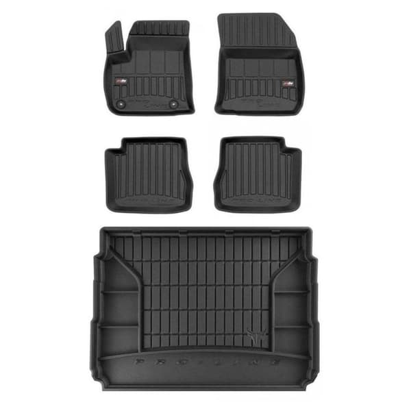 Set med gummigolvmattor och bagagerumsmattor för Citroen e-C4 från 2020 Hatchback, övre lastutrymmets golv