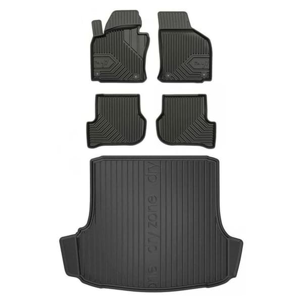 Sæt med gummigulvmåtter og bagagerumsmåtter til Skoda Octavia II 2004-2013 Liftback
