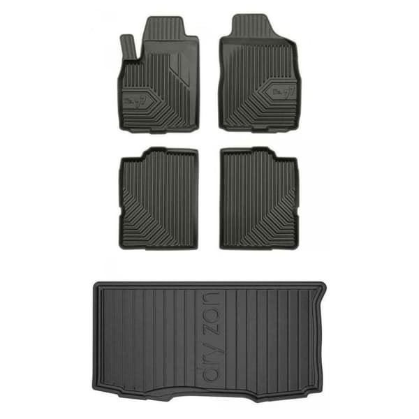Sæt med gummigulvmåtter og bagagerumsmåtter til Fiat Panda II 2003-2012 Hatchback