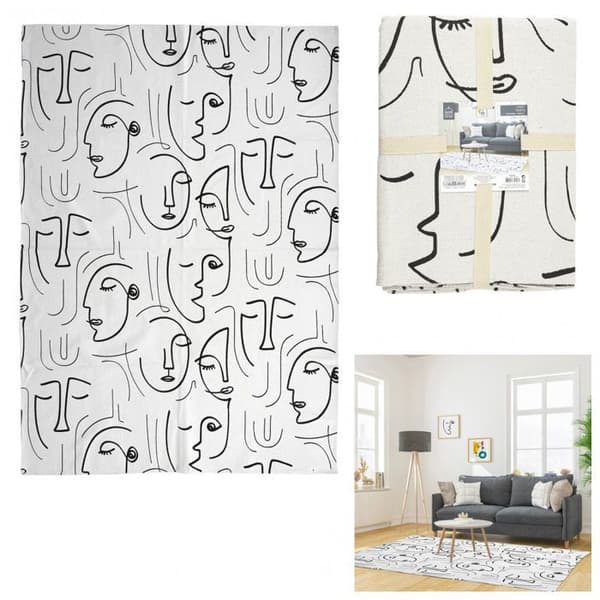 Tryckta mattor - 120 x 170 cm - Arty - Vit