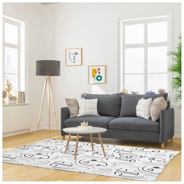 Tryckta mattor - 120 x 170 cm - Arty - Vit