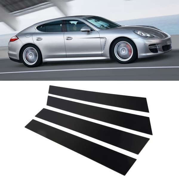 Musta Kiiltävä B-Pylvään Kansitarra Panamera 970 (2009-2016) -mallille - 4 kpl setti