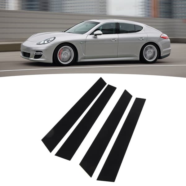 Musta Kiiltävä B-Pylvään Kansitarra Panamera 970 (2009-2016) -mallille - 4 kpl setti