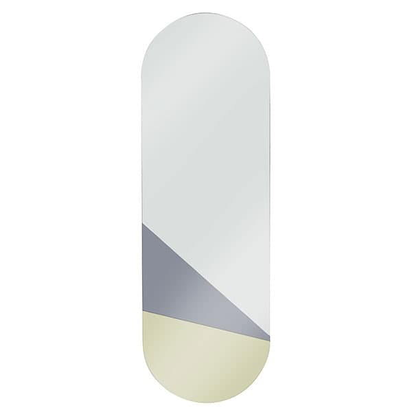 Oval Spegel Guld/Grå L