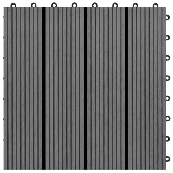 vidaXL WPC Terrassebord 30x30cm 11 stk 1m2 grå