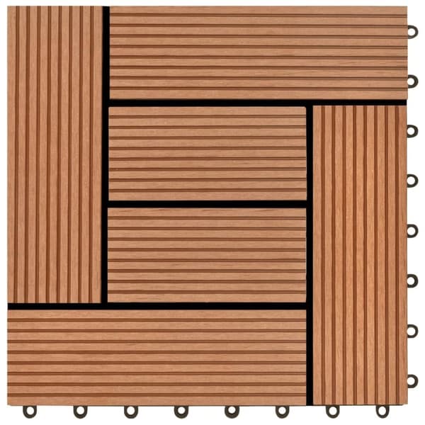 vidaXL 11stk 30 x 30 cm Brune Terrassefliser WPC 1 m²