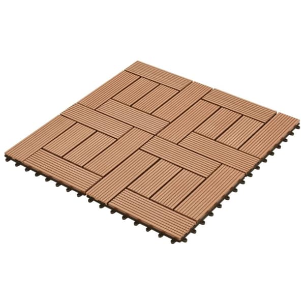 vidaXL 11stk 30 x 30 cm Brune Terrassefliser WPC 1 m²