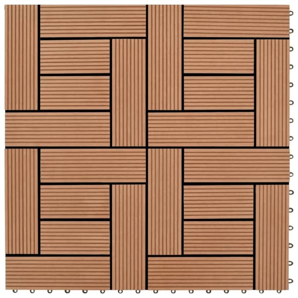 vidaXL 11stk 30 x 30 cm Brune Terrassefliser WPC 1 m²