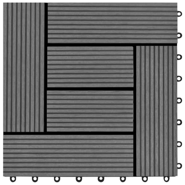 vidaXL 11 stk. grå 30 x 30 cm kompositfliser WPC 1 m2