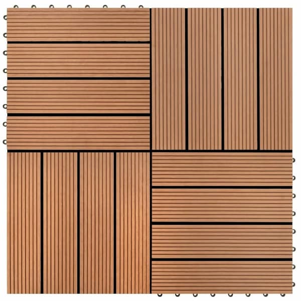vidaXL WPC fliser 30x30cm 11 stk. 1m2 brun