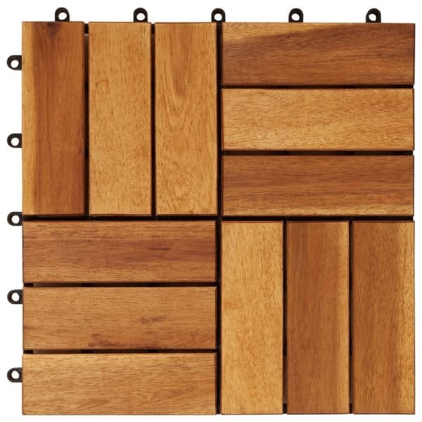 vidaXL Terrassebord 30x30 cm akasiesett med 30 stk