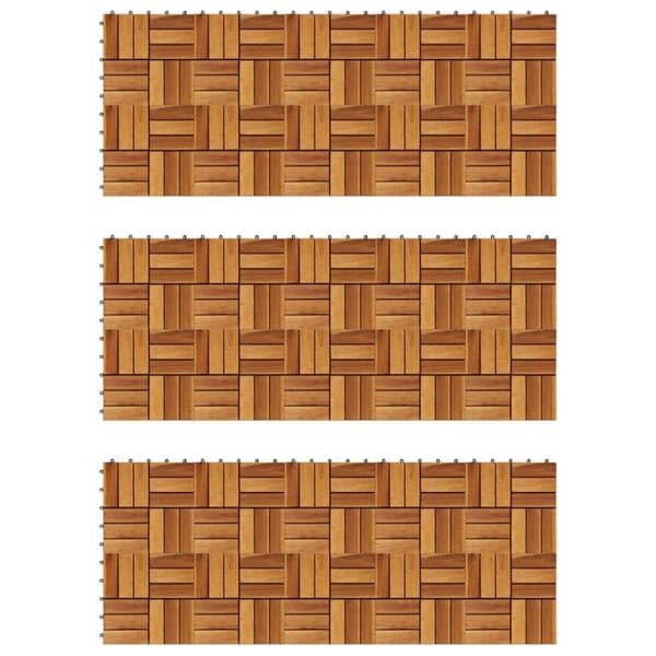 vidaXL Terrassebord 30x30 cm akasiesett med 30 stk