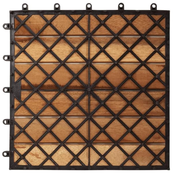 vidaXL Terrassebord vertikalt mønster 30x30 cm akasiesett 20 stk