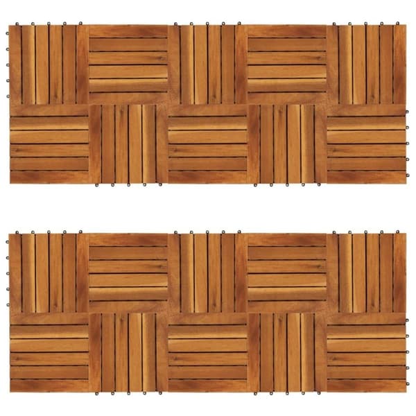 vidaXL Terassilaatat pystykuviolla 30 x 30 cm Akaasia 20 Sarja