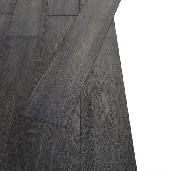 vidaXL Ikke-klebende PVC-gulvplanker 5,26 m² 2 mm eik svart og hvit