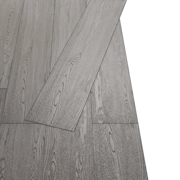 vidaXL Selvklebende gulvplanker PVC 5,02 m² 2 mm mørkegrå
