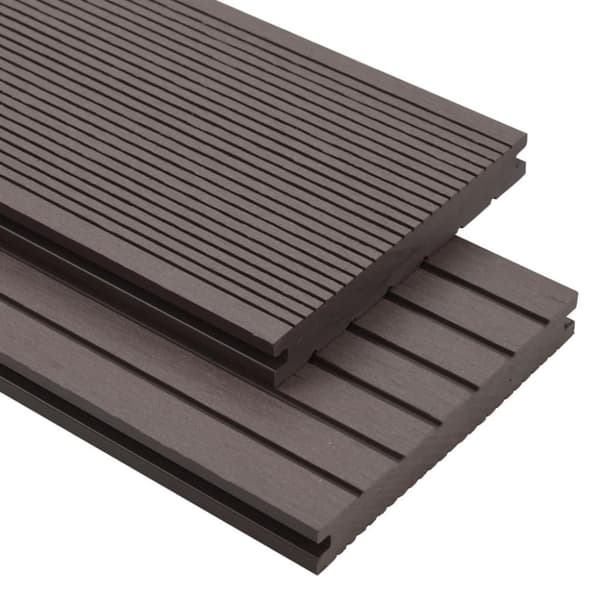 vidaXL massive terrassebrædder med tilbehør WPC 16 m² 2,2 m mørkebrun