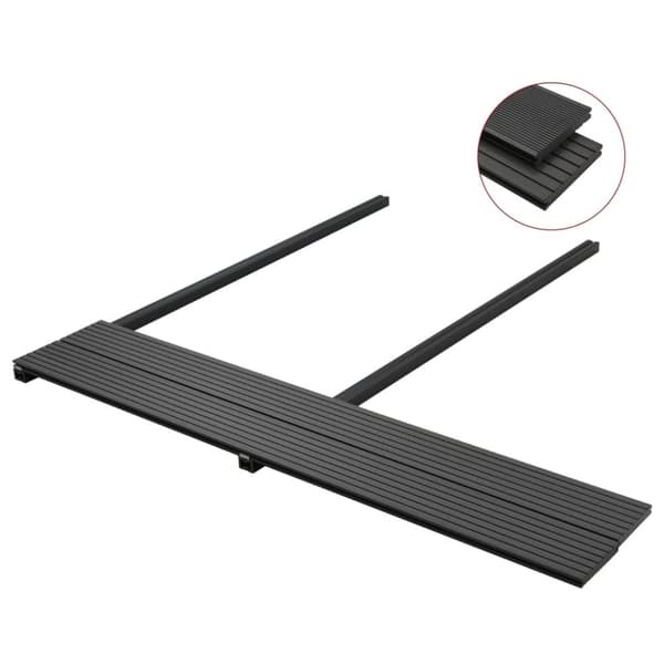 vidaXL massive terrassebrædder med tilbehør WPC 26 m² 2,2 m sort