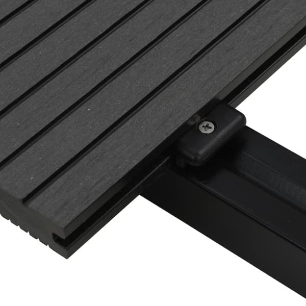 vidaXL massive terrassebrædder med tilbehør WPC 26 m² 2,2 m sort