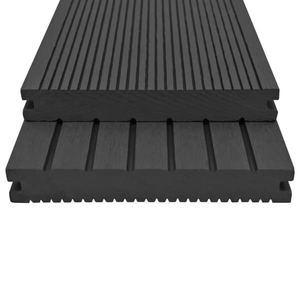 vidaXL massive terrassebrædder med tilbehør WPC 26 m² 2,2 m sort