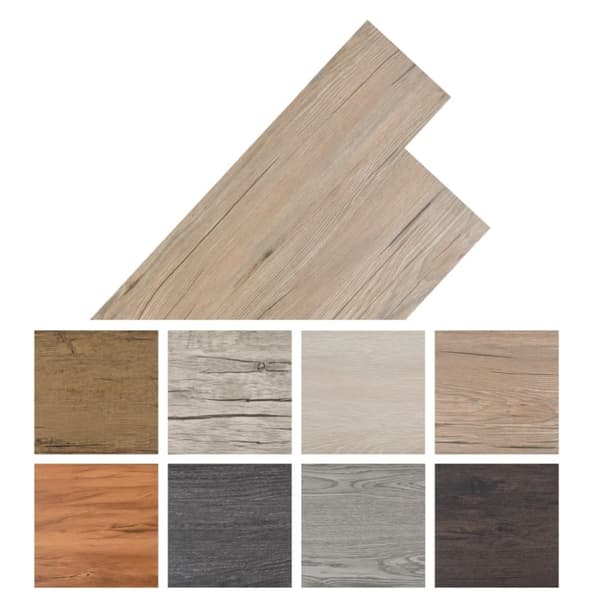 vidaXL Selvklebende gulvplanker PVC 5,02 m² 2 mm brun eik