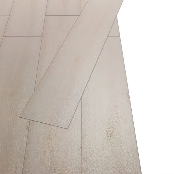 vidaXL Ikke-klebende PVC-gulvplanker 5,26 m² 2 mm eik klassisk hvit