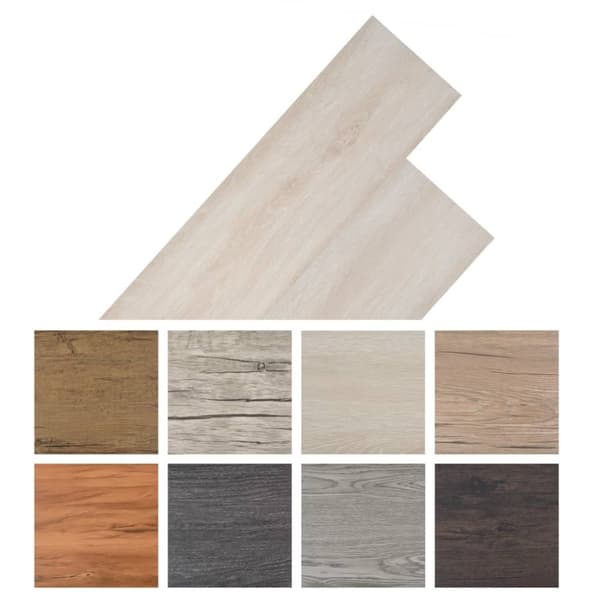vidaXL Ej självhäftande PVC-golvplankor 5,26 m² 2 mm klassisk ek vit