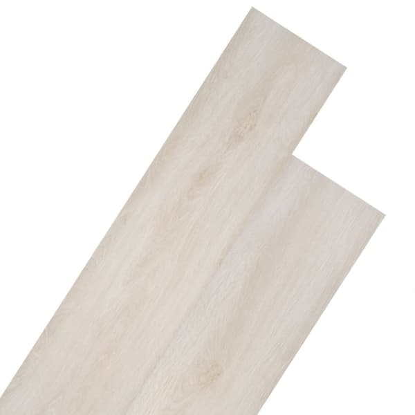 vidaXL Ej självhäftande PVC-golvplankor 5,26 m² 2 mm klassisk ek vit