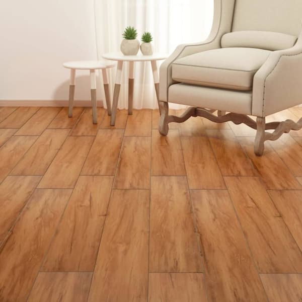 vidaXL Ej självhäftande PVC-golvplankor 5,26 m² 2 mm naturlig alm