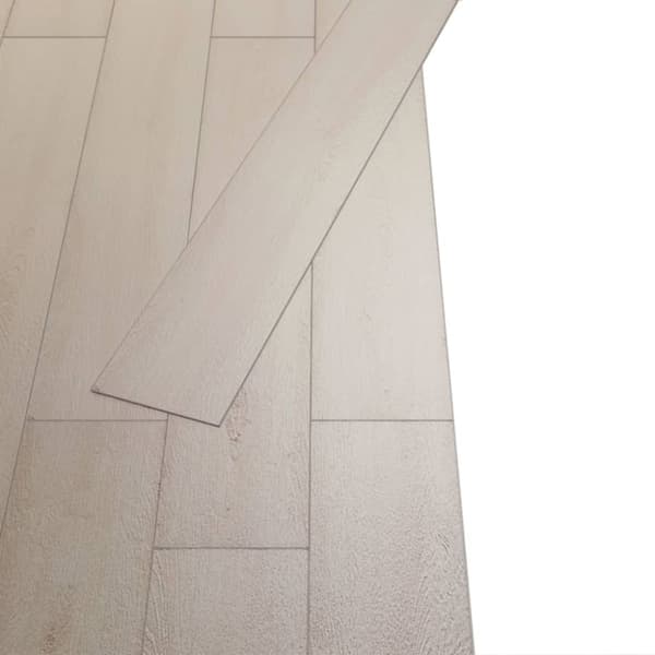 vidaXL Selvklebende PVC gulvplanker 5,02 m² 2 mm klassisk hvit eik