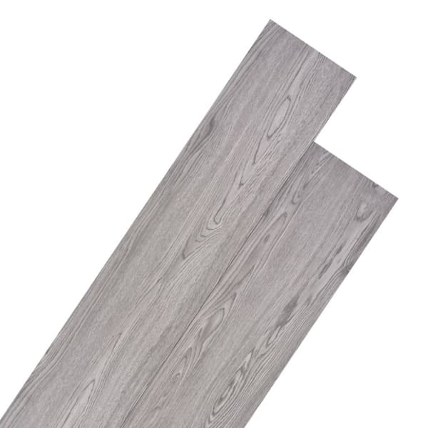 vidaXL Ikke-klebende PVC-gulvplanker 5,26 m² 2 mm mørkegrå