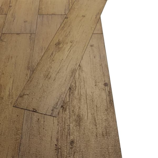 vidaXL Ikke-klebende PVC-gulvplanker 5,26 m² 2 mm valnøttbrun
