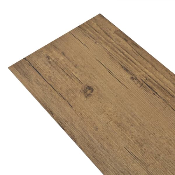 vidaXL Ikke-klebende PVC-gulvplanker 5,26 m² 2 mm valnøttbrun