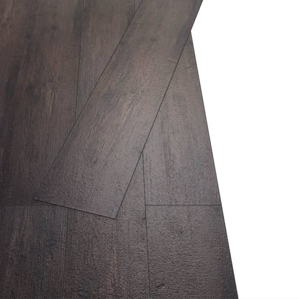 vidaXL Selvklebende gulvplanker PVC 5,02 m² 2 mm mørkebrun