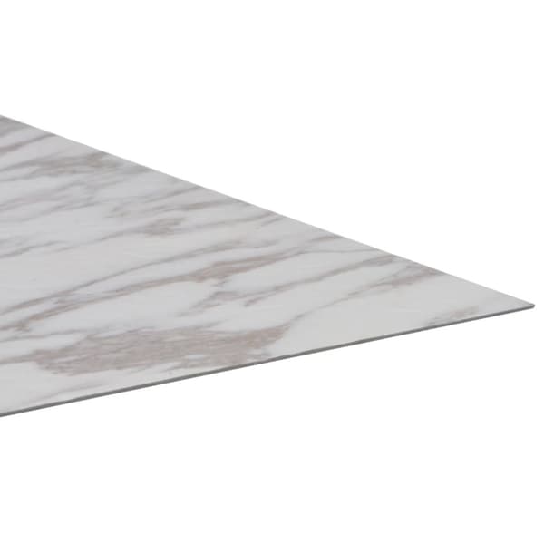 vidaXL Selvklebende PVC-gulvplanker 5,11 m² hvit marmor