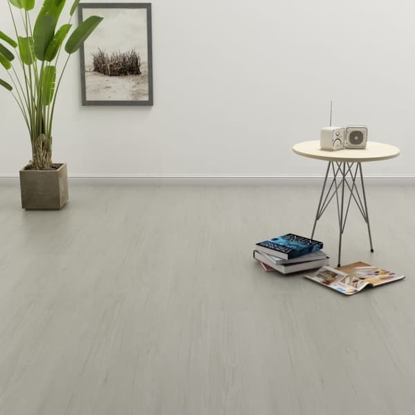 vidaXL Selvklebende gulvplanker 4,46 m² 3 mm PVC lysegrå