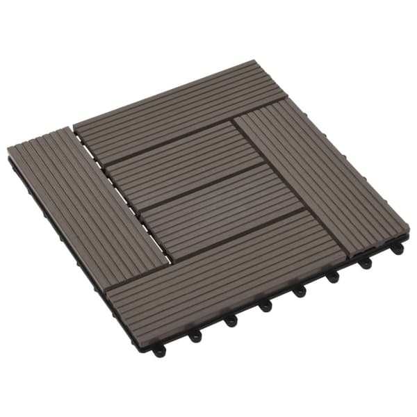 vidaXL terrassefliser 11 stk. WPC 30 x 30 cm 1 m2 mørkebrun