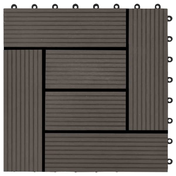 vidaXL terrassefliser 11 stk. WPC 30 x 30 cm 1 m2 mørkebrun