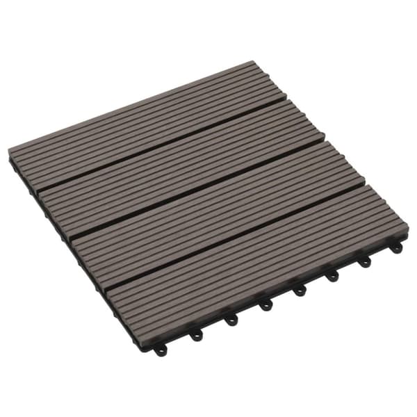 vidaXL terrassefliser 11 stk. WPC 30 x 30 cm 1 m2 mørkebrun