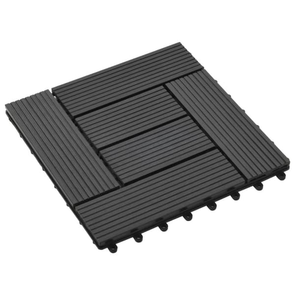vidaXL Terrassebord 11 stk WPC 30x30 cm 1 kvm svart
