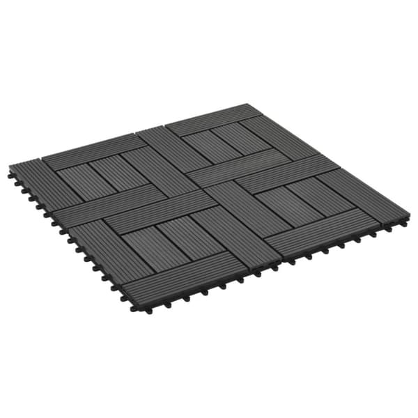 vidaXL Terrassebord 11 stk WPC 30x30 cm 1 kvm svart