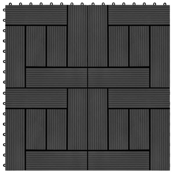 vidaXL Trall 11 st WPC 30x30 cm 1 kvm svart