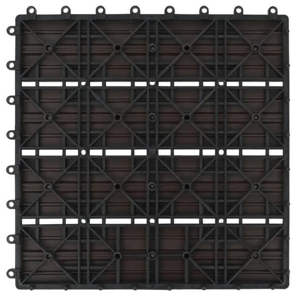 vidaXL Terrassebord 11 stk WPC 30x30 cm 1 kvm mørkebrun